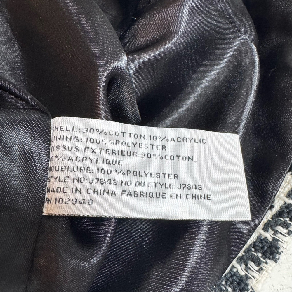NWT Women's Tulle Blazer Jacket Size M Black White Houndstooth Anthropologie - Picture 5 of 9